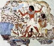 unknow artist Fowling in the Marshes,from the Tomb of Nebamun painting